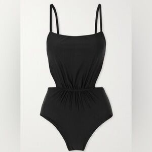 Matteau Black Gathered Maillot One Piece Swimsuit